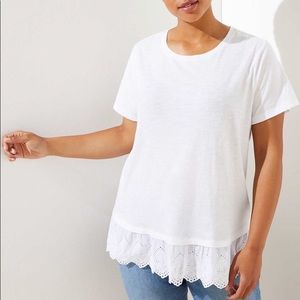 loft plus eyelet hem tee